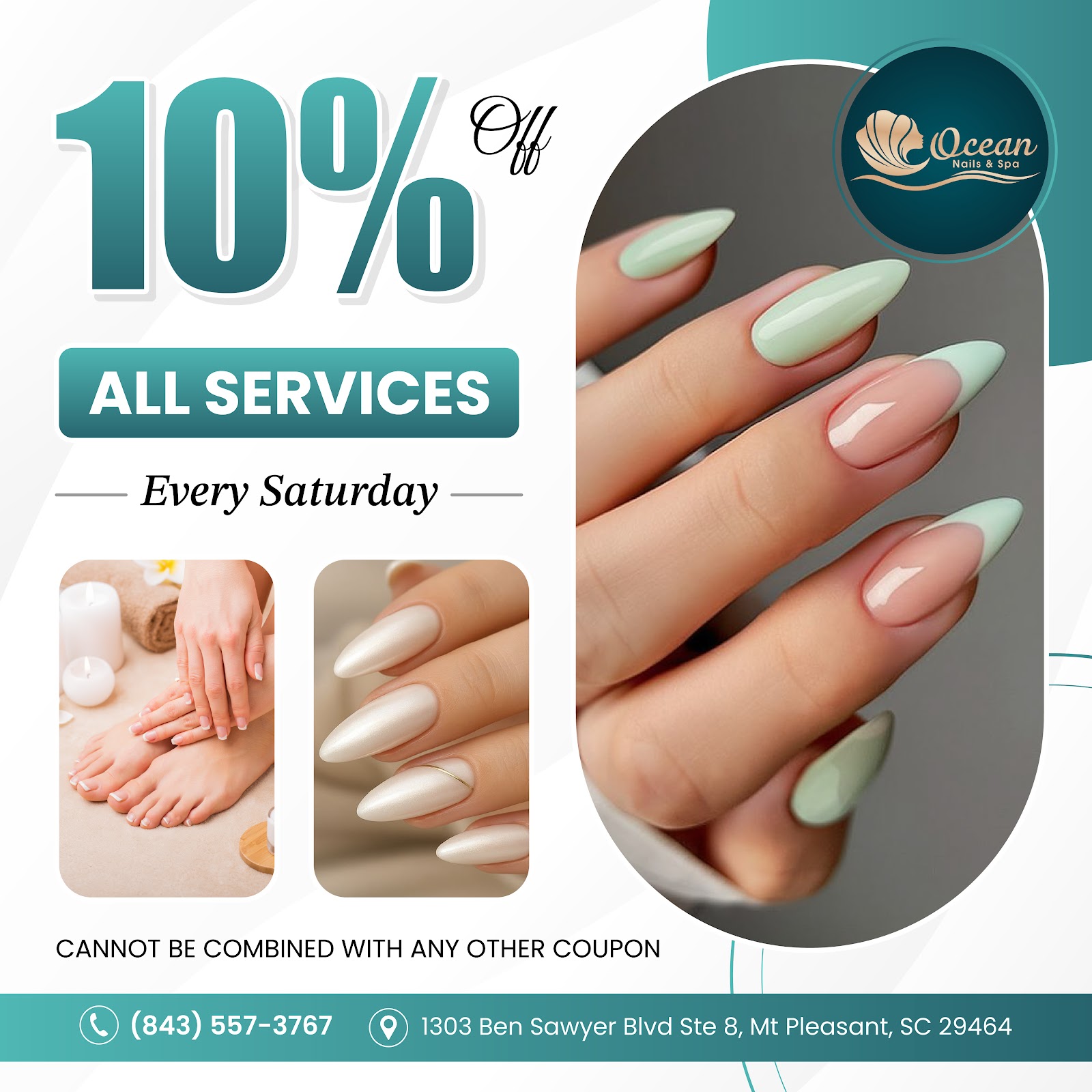 Ocean Nails & Spa in Mount Pleasant (10% OFF for ALL OF SERVICES every SATURDAY ) nail photo 4